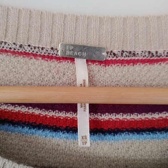 FP Beach Free People Road Trip Knit Pullover Sweater Striped Size XS - Picture 15 of 16